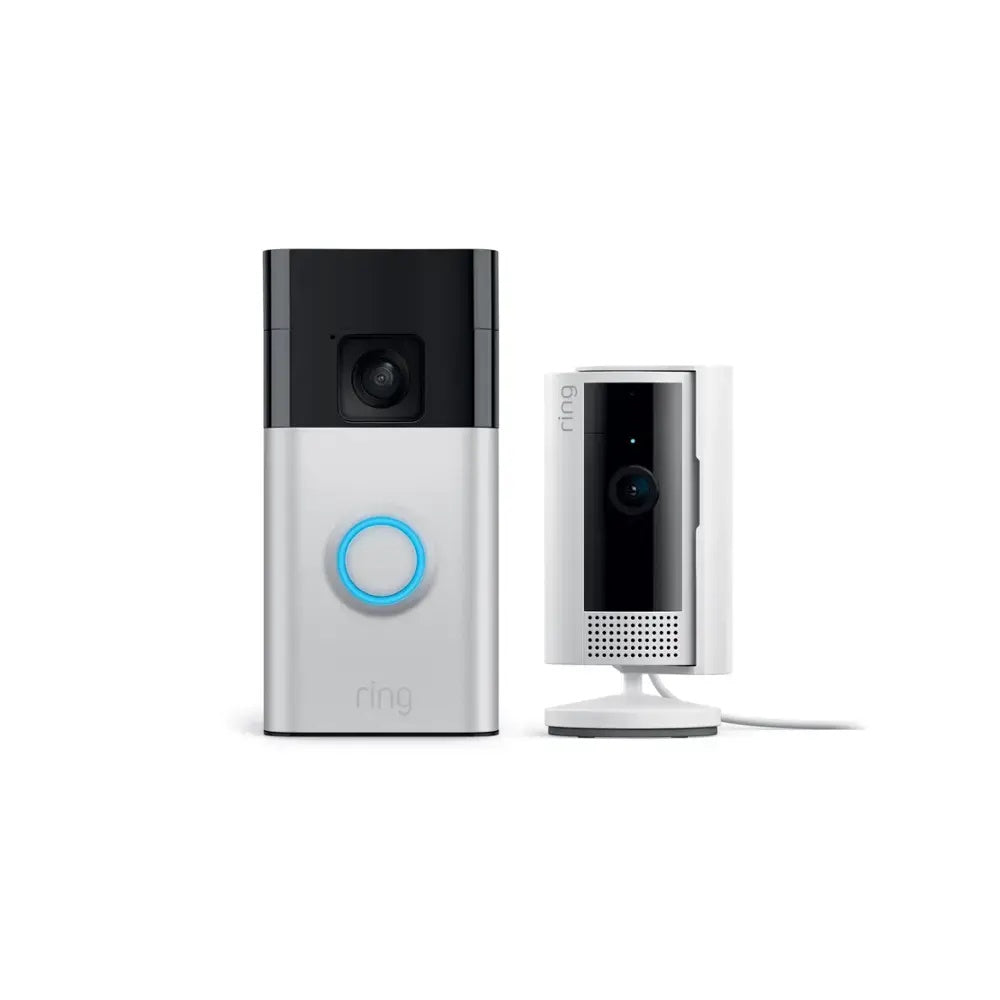 Ring Video Doorbell Plus & Plug-In Indoor 2nd Gen. Camera Bundle w/ 2-Way Audio - B09WZBPX7K & B0B6GLQJMV