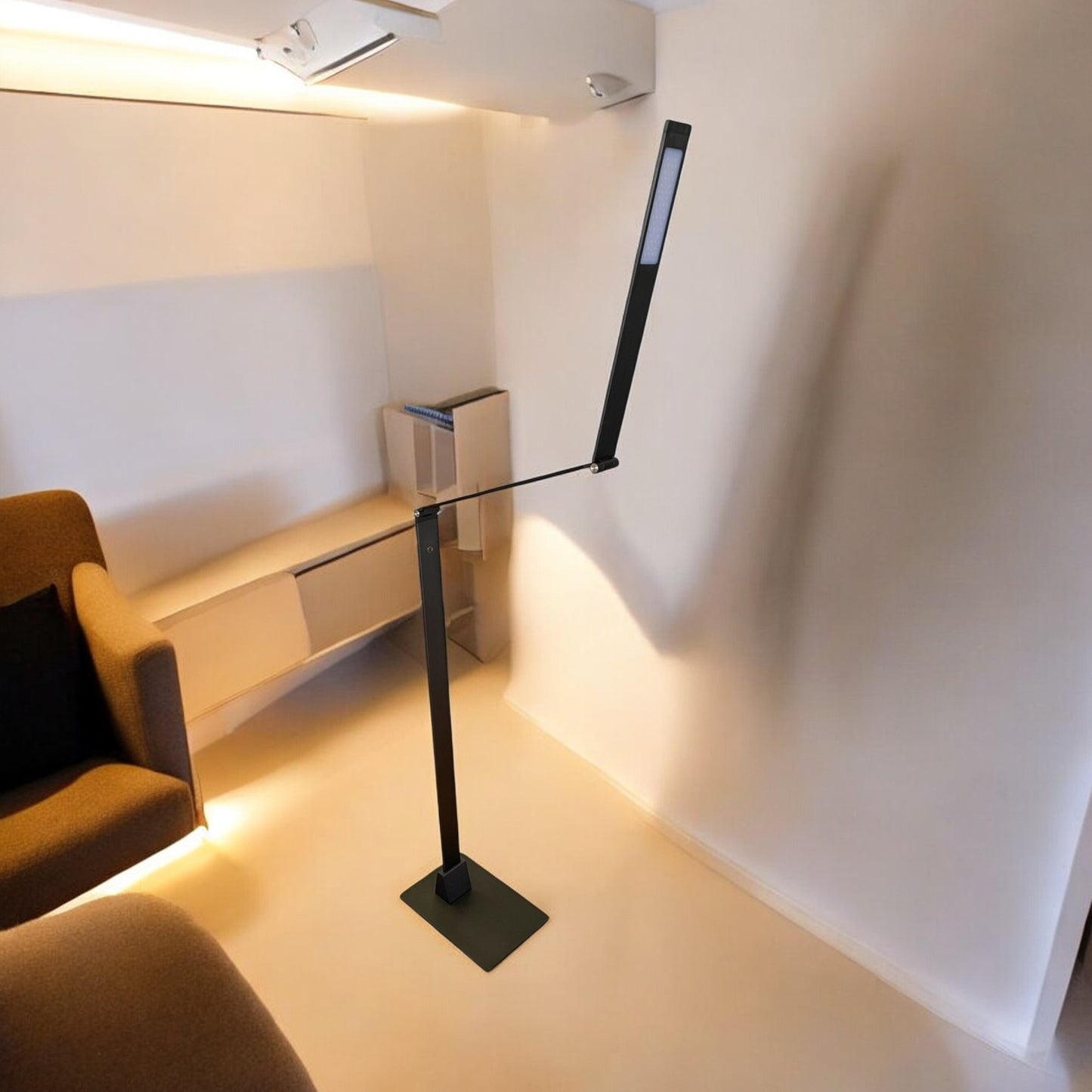 Electrix Slim Line Z Fold-able LED Floor Lamp Dark Gray Finish 900Lms 3000K Color 10C-014