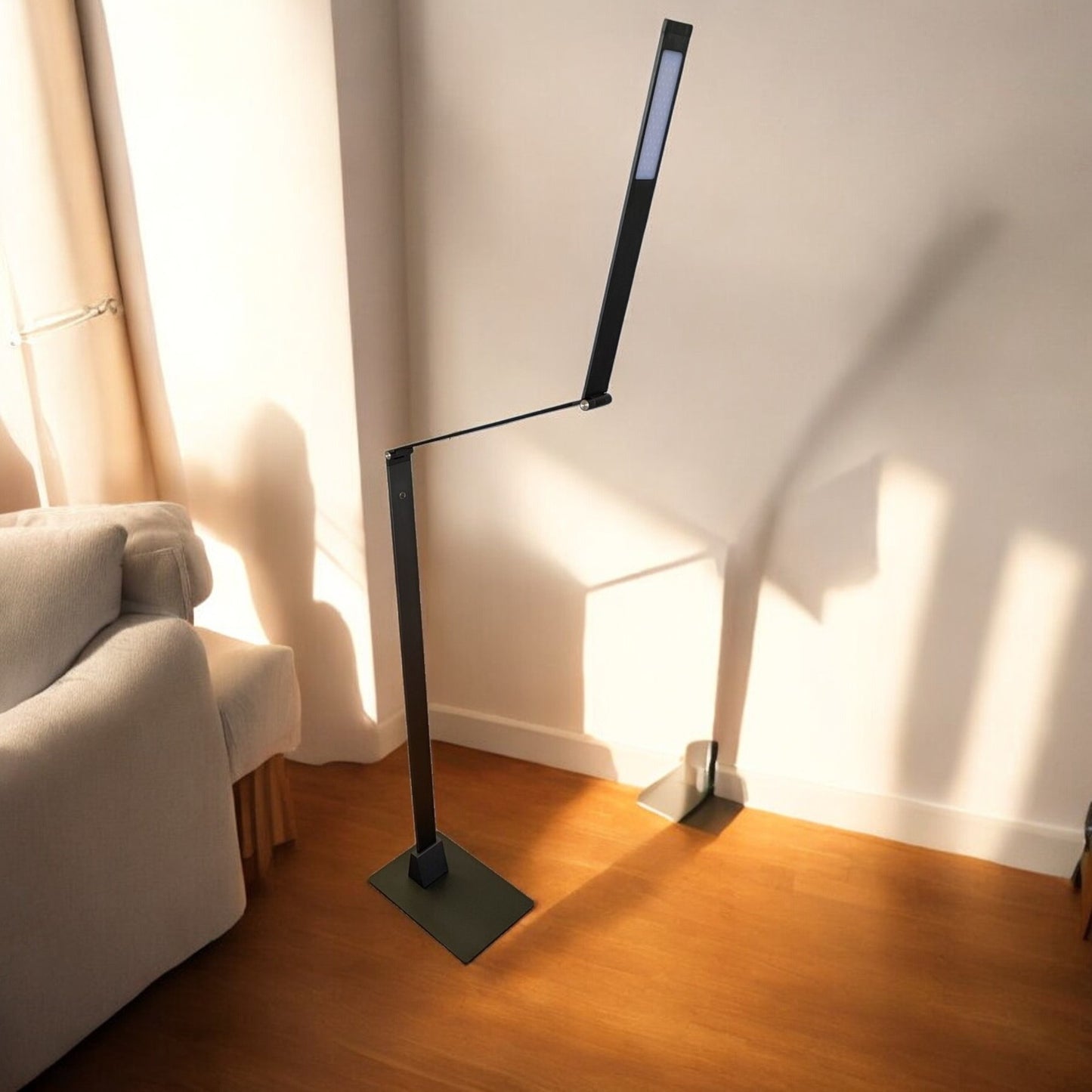 Electrix Slim Line Z Fold-able LED Floor Lamp Dark Gray Finish 900Lms 3000K Color 10C-014