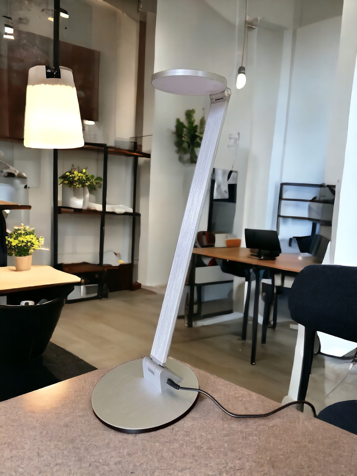 Tensor Slim Line O LED Foldable Desk Lamp, 900 Lm Silver Aluminum Finish 10C-012