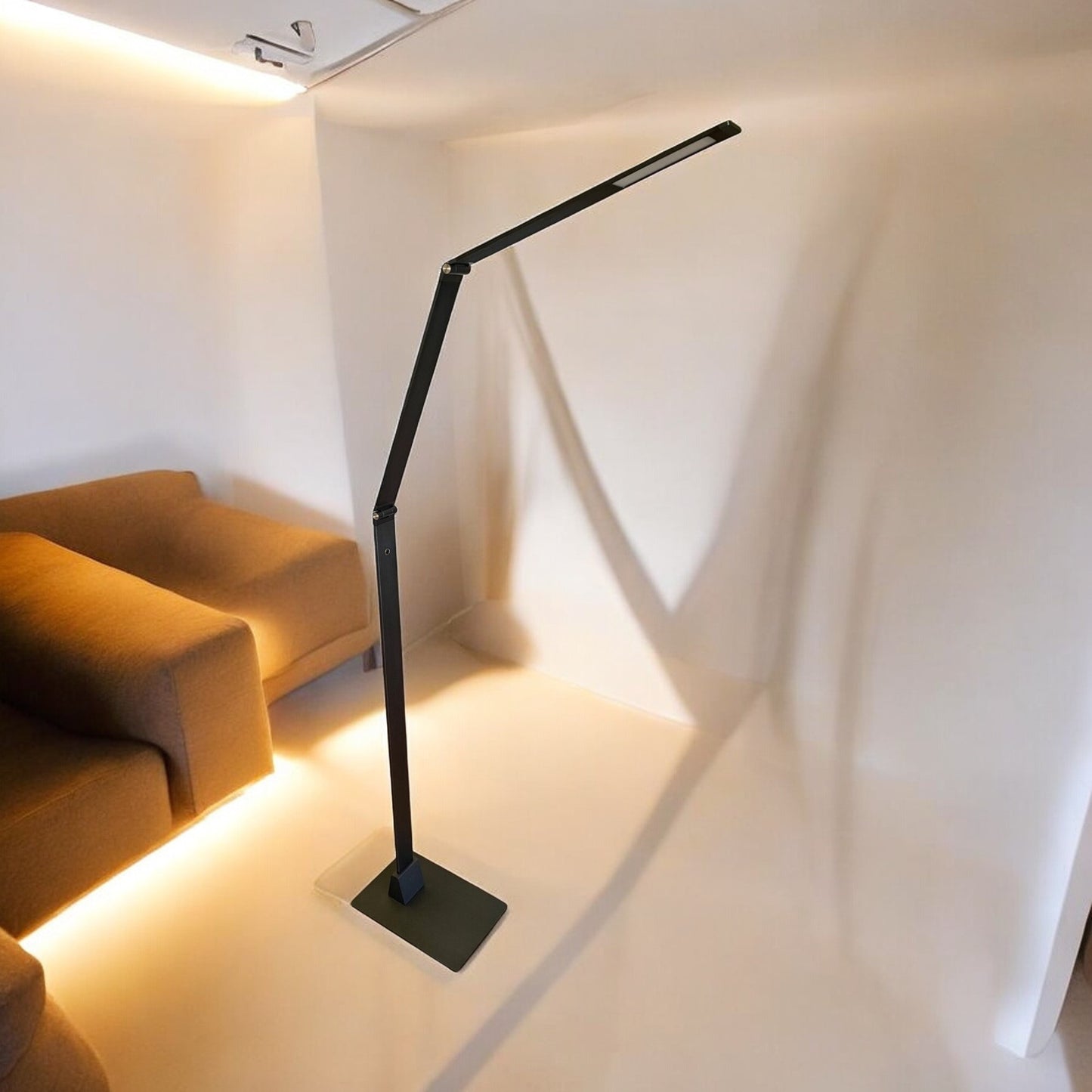 Electrix Slim Line Z Fold-able LED Floor Lamp Dark Gray Finish 900Lms 3000K Color 10C-014