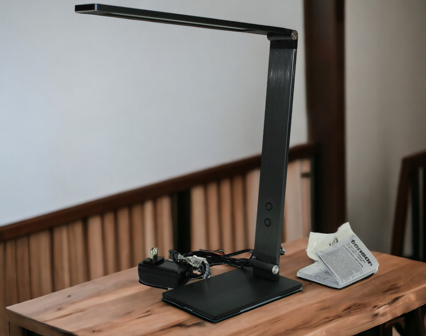 Electrix LED Slim Foldable T Desk Lamp 10W Black Brushed Aluminum 20846-000