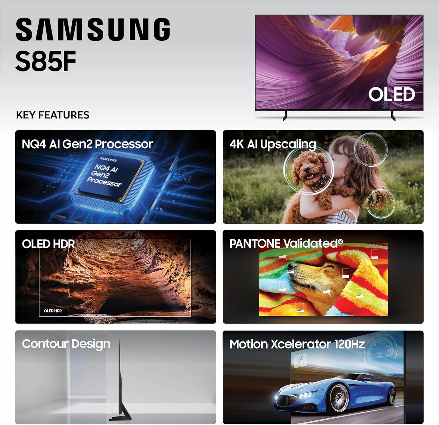 Samsung 55" OLED 4K S85F Series, Vision AI Smart TV (2025 Model, 55S85F) - QN55S85FDF