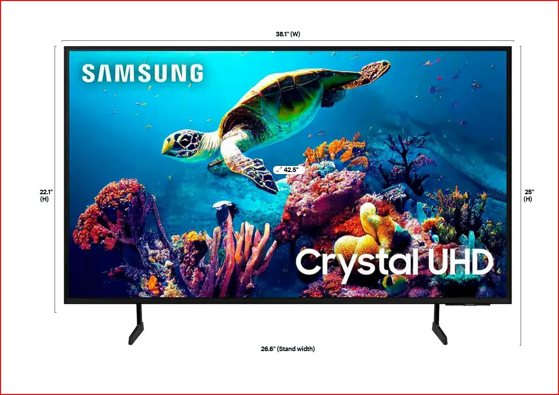 Samsung 43” Class DU6900 Crystal UHD 4K Smart Tizen TV (2024) - UN43DU6900F