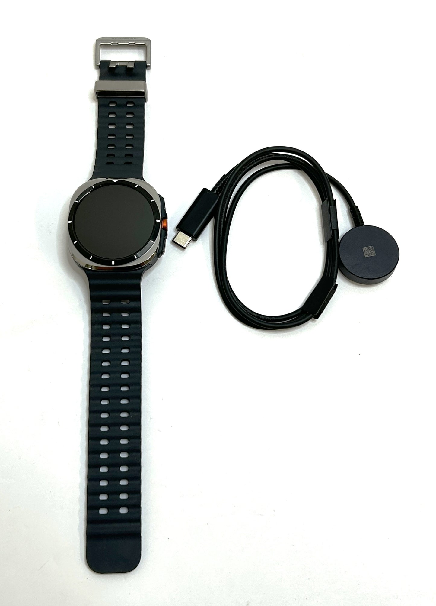 Samsung Galaxy Watch Ultra Smartwatch 47mm LTE Titanium Silver Case with M/L Dark Gray Marine Band - SM-L705UZTAXAA
