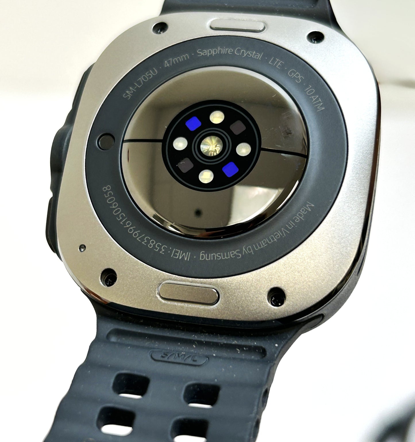 Samsung Galaxy Watch Ultra Smartwatch 47mm LTE Titanium Silver Case with M/L Dark Gray Marine Band - SM-L705UZTAXAA