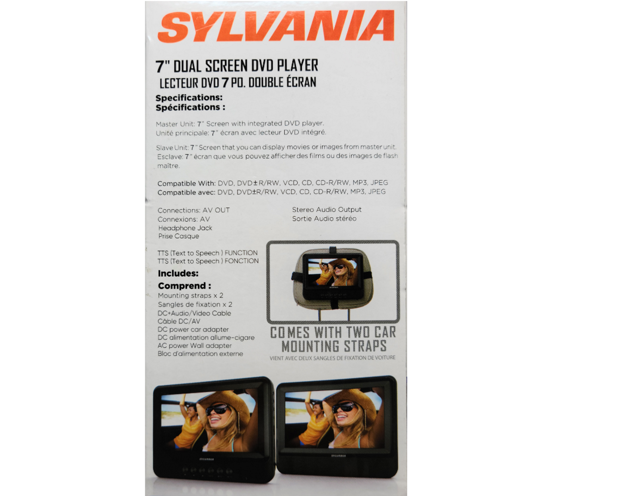 Sylvania SDVD7751 7" Dual Screen LCD Portable DVD Player Certified Refurbished