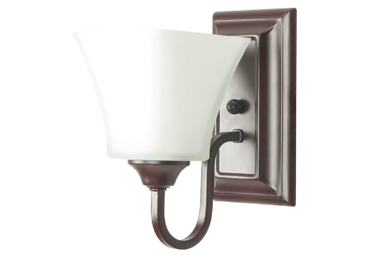 Sunset Lighting 1-Light Wall Sconce 100W MB Square Milk Glass Oiled Bronze Finish F3681-44