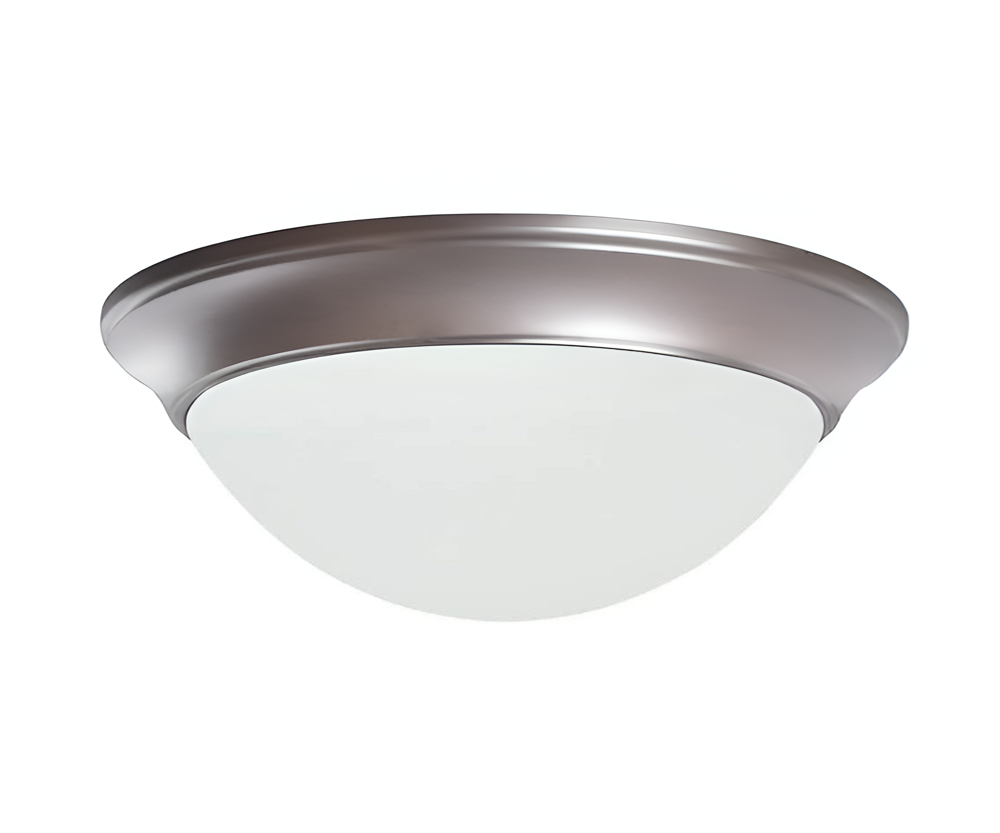 Sunset Lighting F7179-53 Flush Mount Twist on Satin Opal Glass, Satin Nickel Finish