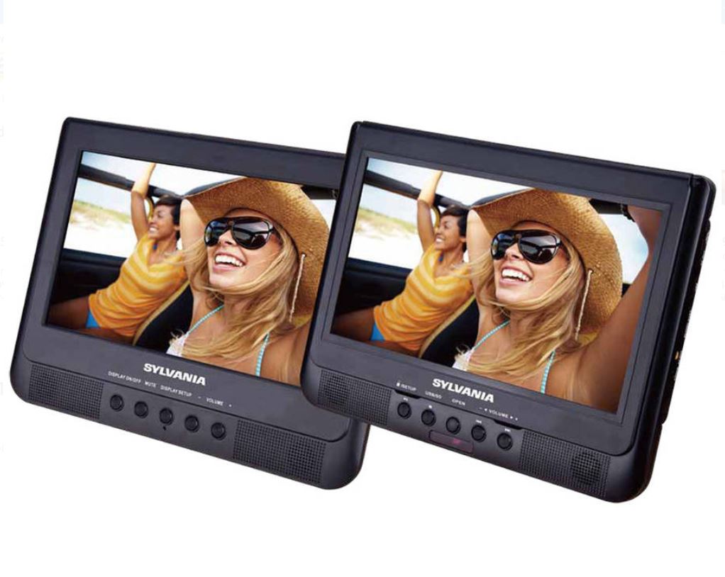 Sylvania SDVD1037 10.1" Dual Screen Portable Car DVD Player USB / SD Card slot
