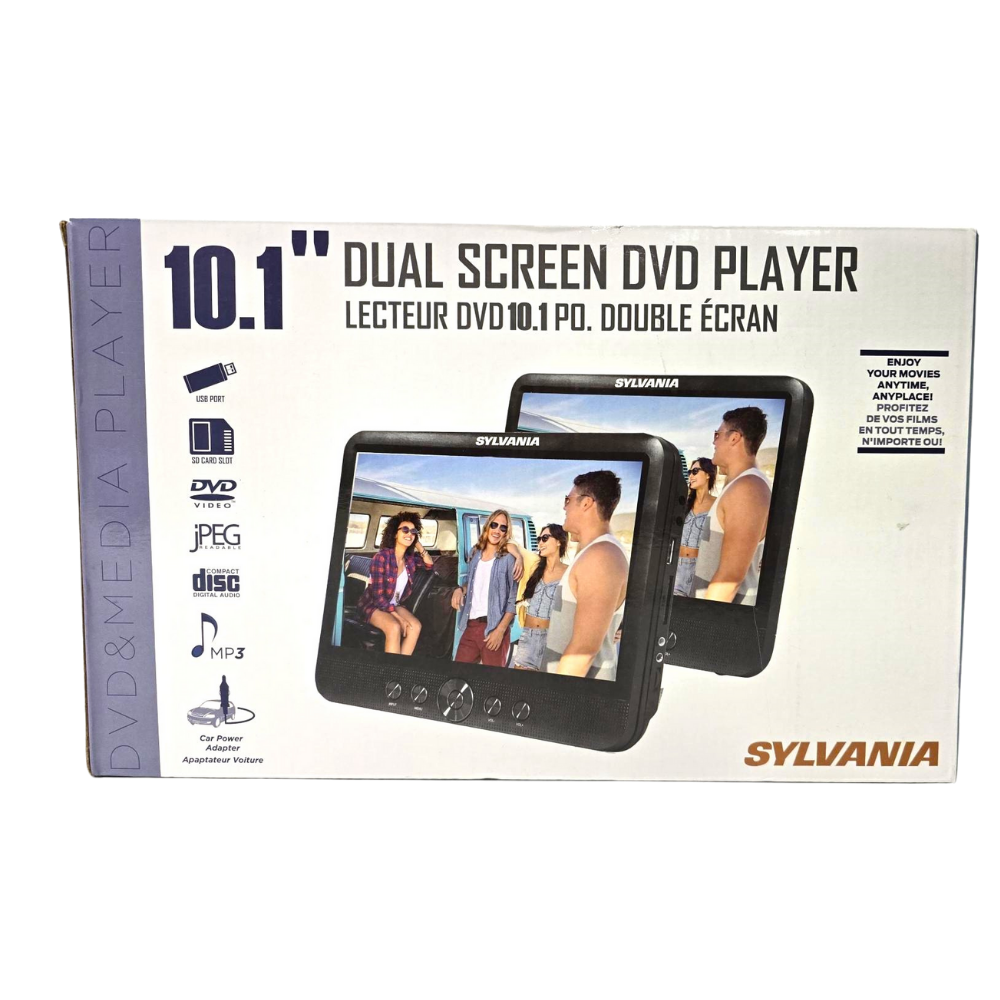 Sylvania 10.1" Dual Screen Portable DVD, VCD, CD Player, SD card slot SDVD1082