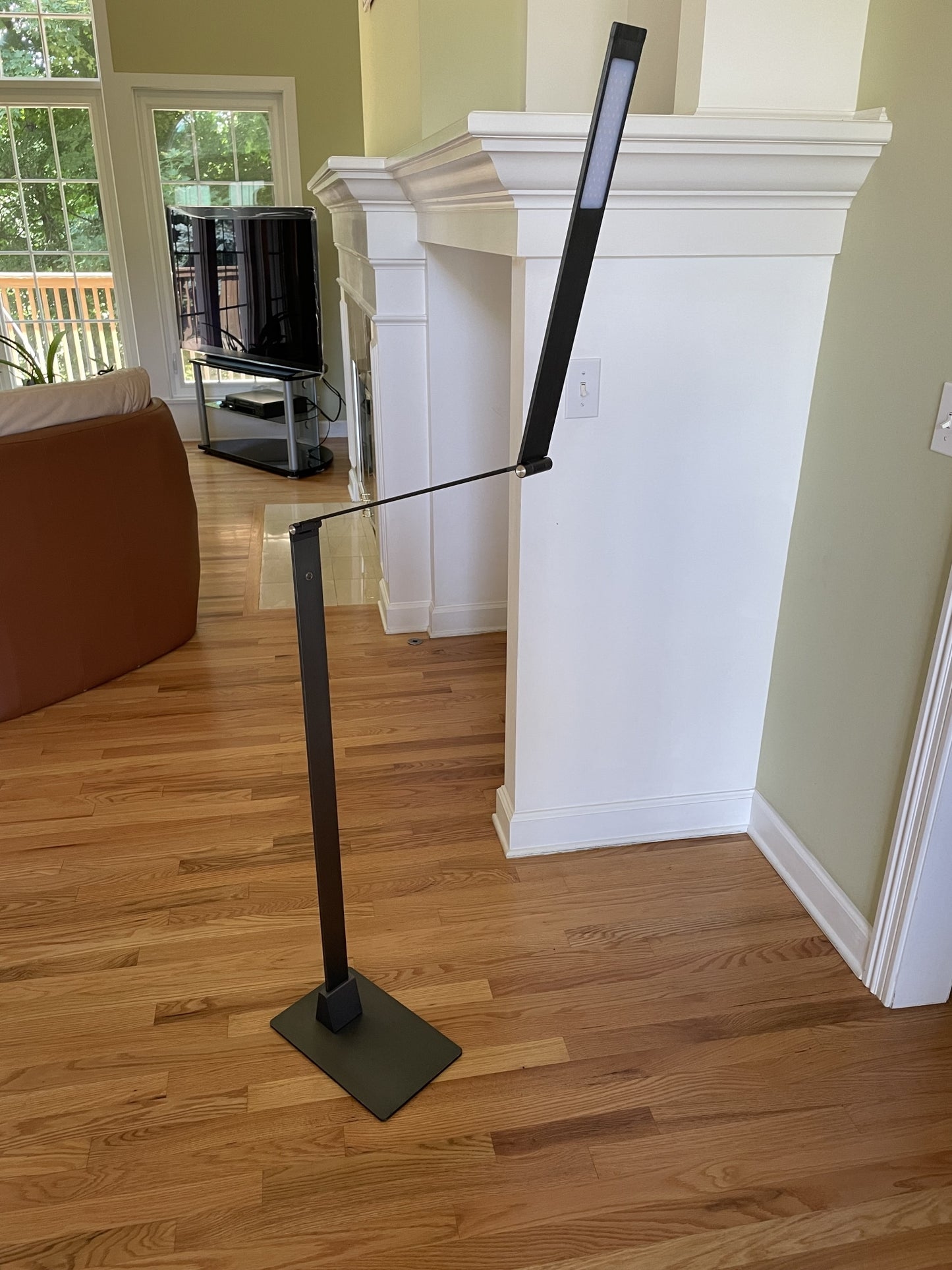 Electrix Slim Line Z Fold-able LED Floor Lamp Dark Gray Finish 900Lms 3000K Color 10C-014