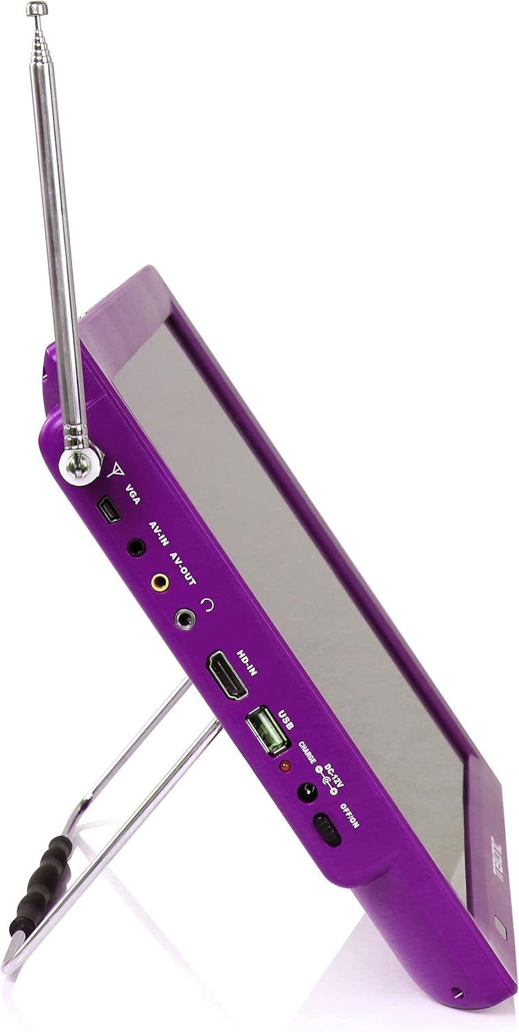 Trexonic TRX-14D 14" 1366 x 768 Portable Rechargeable LED TV HDMI & SD-MMC Purple