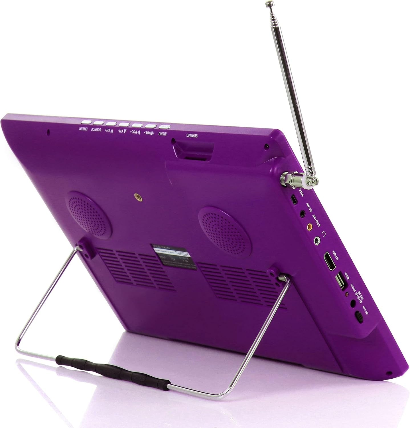 Trexonic TRX-14D 14" 1366 x 768 Portable Rechargeable LED TV HDMI & SD-MMC Purple