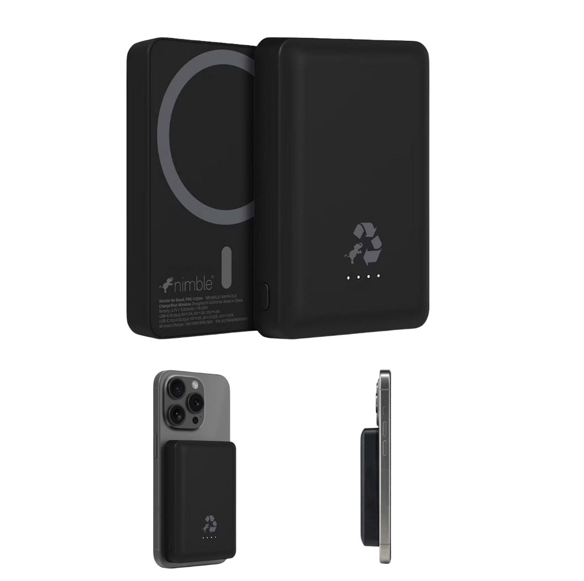 Nimble ChargShot Wireless 5,000mAh Magnetic Wireless Battery Pack - 2 pk.