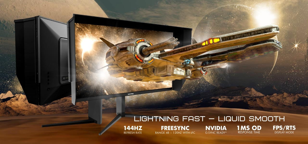 Viotek GFI27QXA 27" 4K UHD 120Hz Gaming Monitor (144hz Overclocked) | 1ms HDR IPS DCI-P3 | G-Sync Ready, FreeSync | 2X HDMI 2.0 2X DP 1.4 | Height, Tilt, Swivel, Pivot