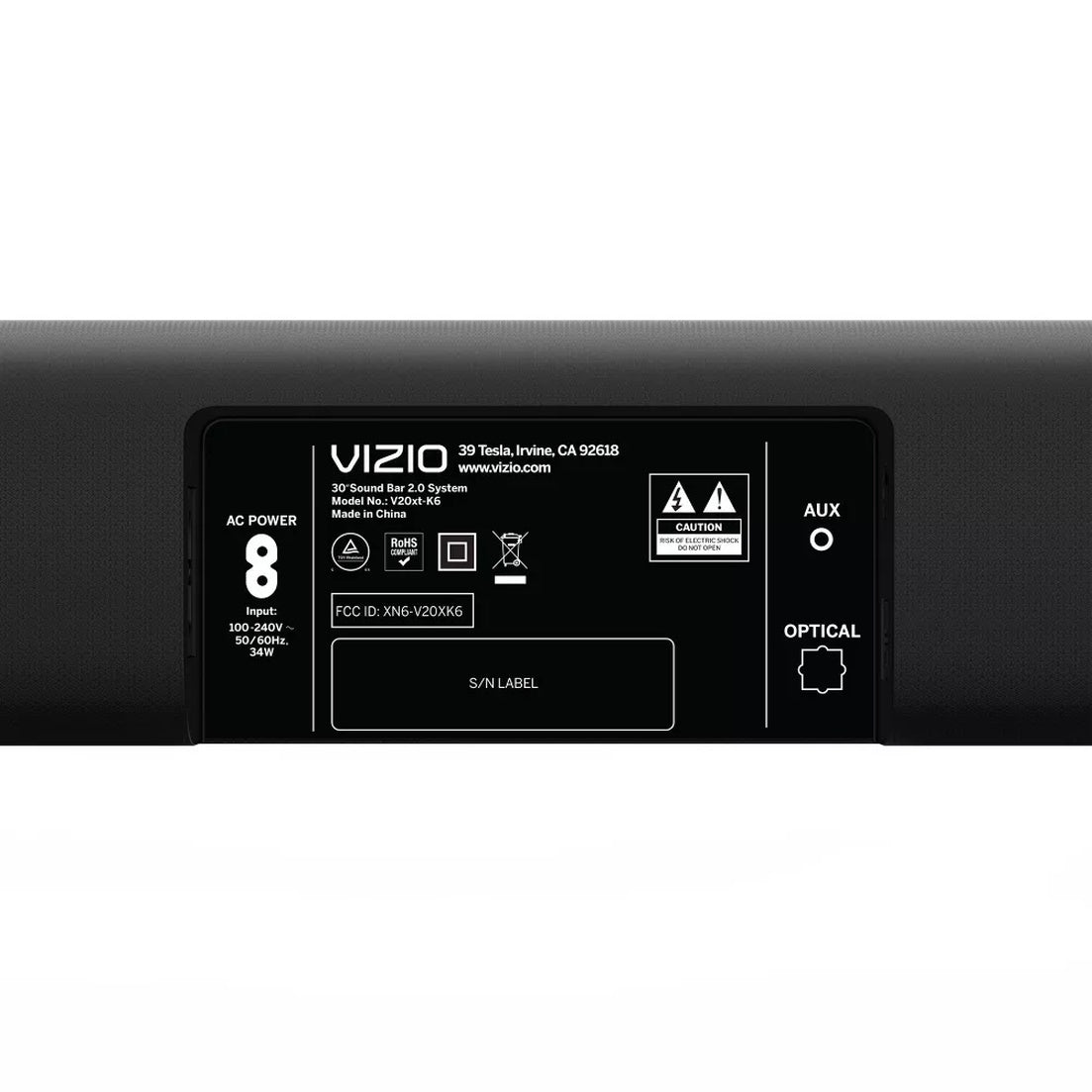 VIZIO 2.0 Ch V-Series Home Theater 30" Sound Bar Bluetooth 5.0 DTS Virtual:X
