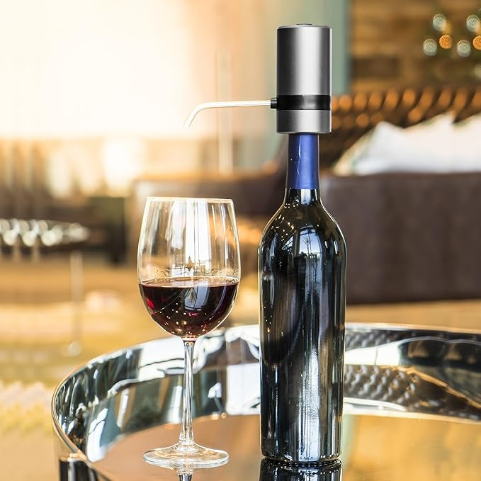 Waerator W2 Instant 1-Button Electric Wine Aerator Pourer Spout Automatic Wine Dispenser Grey WA-A02-GY