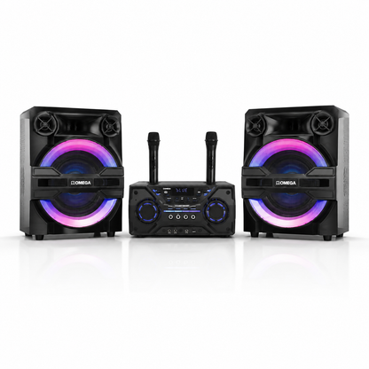 Omega DVD-5133 Micro Hi-Fi System Black Compact CD DVD Player Stereo Speakers