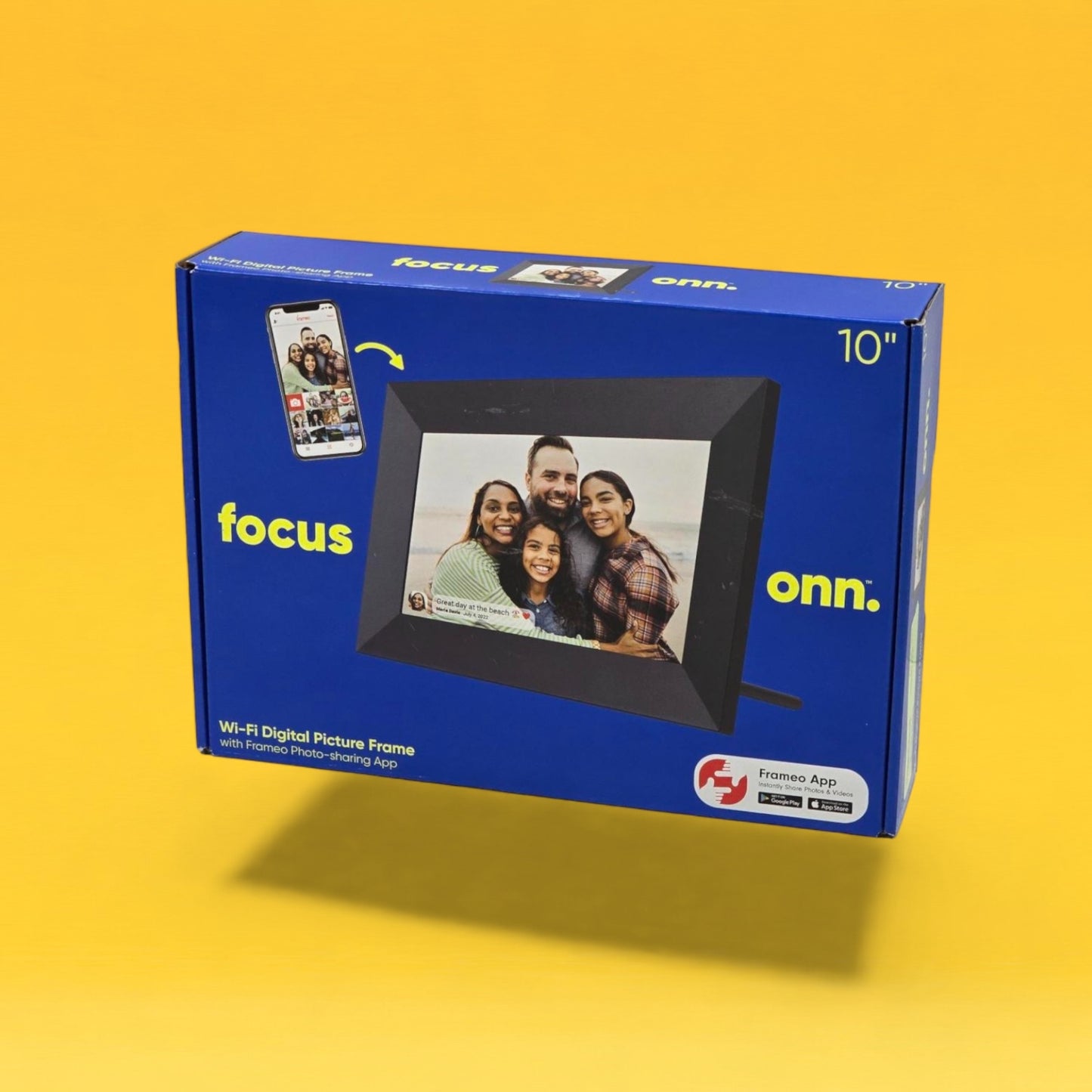 ONN 10” Wi-Fi Digital Picture Frame Send Photos & Videos Instantly via the Free Frameo App 100096733