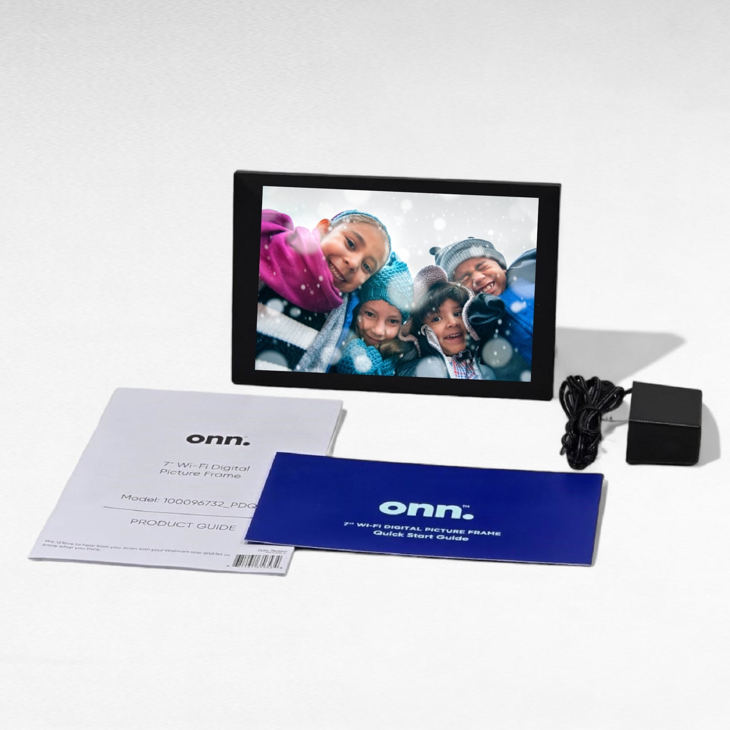 ONN 7” Wi-Fi Digital Picture Frame, Send Photos & Videos Instantly via the Free Frameo App
