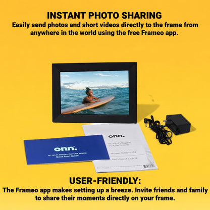 ONN 10” Wi-Fi Digital Picture Frame Send Photos & Videos Instantly via the Free Frameo App 100096733