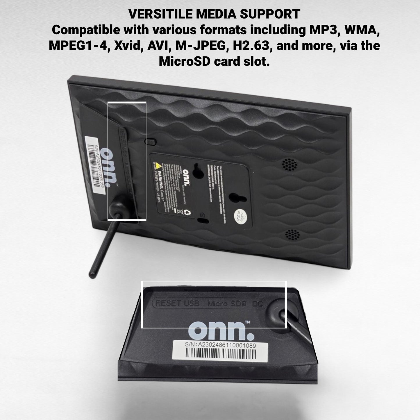 ONN 7” Wi-Fi Digital Picture Frame, Send Photos & Videos Instantly via the Free Frameo App