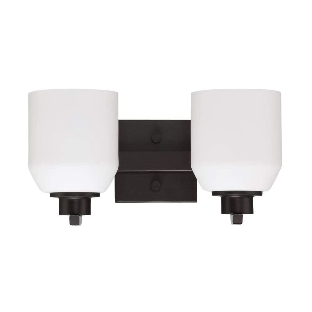 Sunset Lighting Quartz 2-Light Bathroom Bronze Vanity Light 13-3/4"W F19032-64