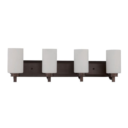Sunset Lighting Dalton 4-Light Vanity 100W Opal Etched Glass, Provincial Bronze F18014-64