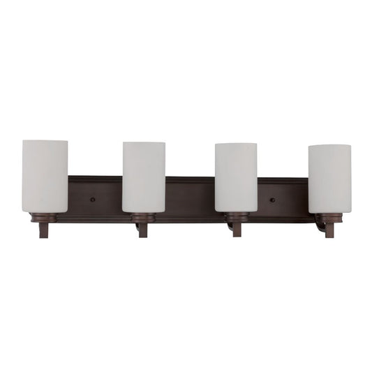 Sunset Lighting Dalton 4-Light Vanity 100W Opal Etched Glass, Provincial Bronze F18014-64