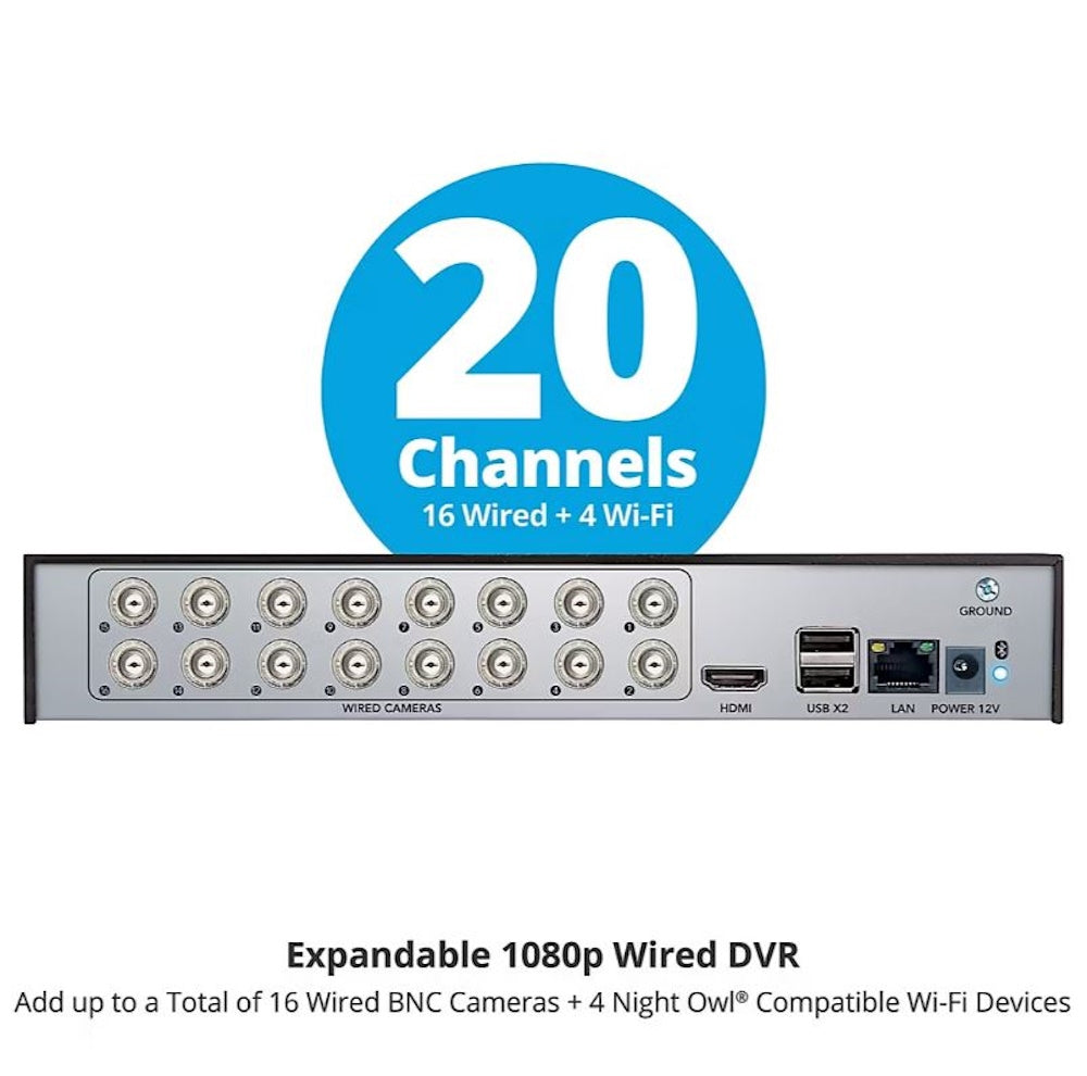 Night Owl 2-Way Audio 20 Channel 10 Camera 1080p DVR Security System with 1TB Hard Drive CL-FT2D1-1610L