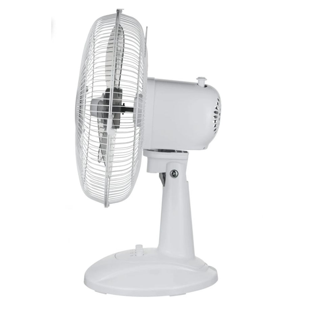 Mainstays 12" 3-Speed Oscillating Table Fan White FT30-8MBW