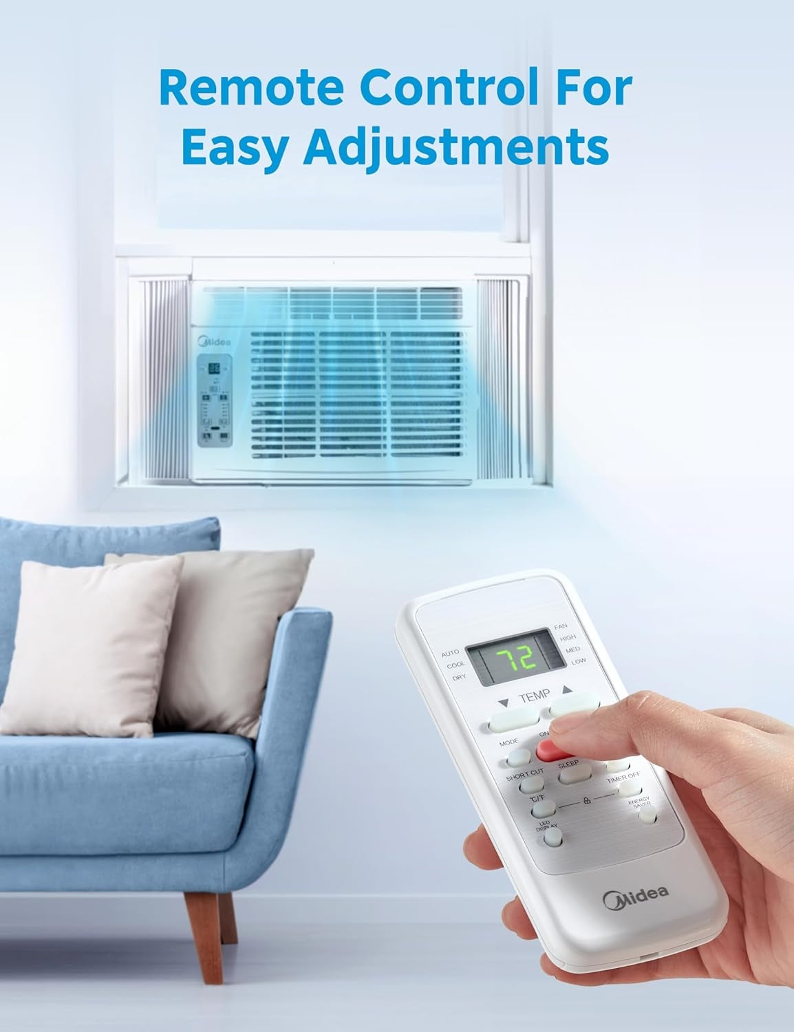 Midea 5,000 BTU Window Air Conditioner, Cools up to 150 Sq. Ft., Remote MAW05R1BWT-A
