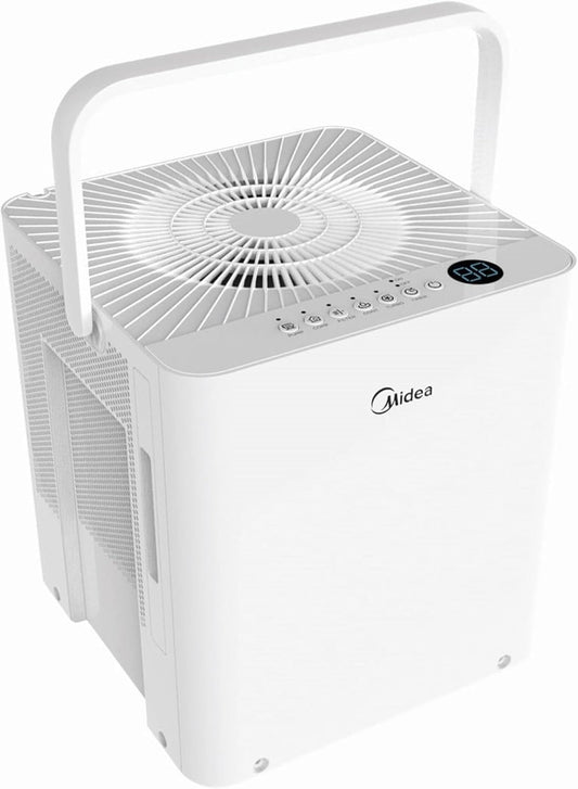 Midea 50pt Cube Dehumidifier Built-in Pump Spaces Up to 4,500 sq ft MAD50PS1QWT