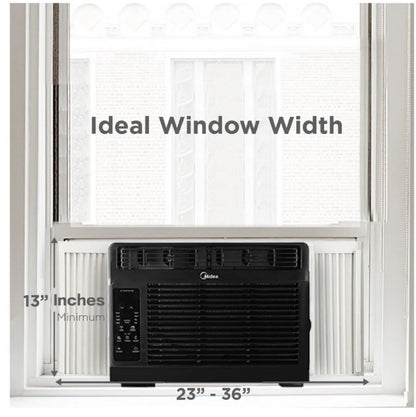 Midea 5,000 BTU Window Air Conditioner with Remote, 150 Sq ft, Black, 3 cooling modes and 3 fan speeds - MAW05R1WBL-T