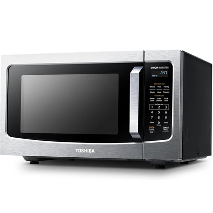 TOSHIBA ML-EM45PIT(SS) Countertop Microwave Oven with Inverter Technology,  1.6 Cu.ft, 13.6" Stainless Steel