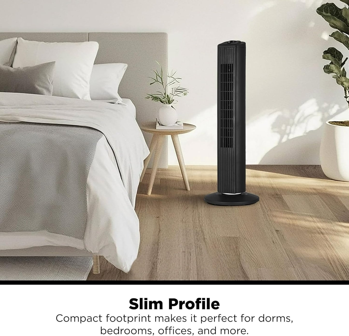 Mainstays 28" Tall 3-Speed Oscillating Tower Fan Black MSWMT24MB