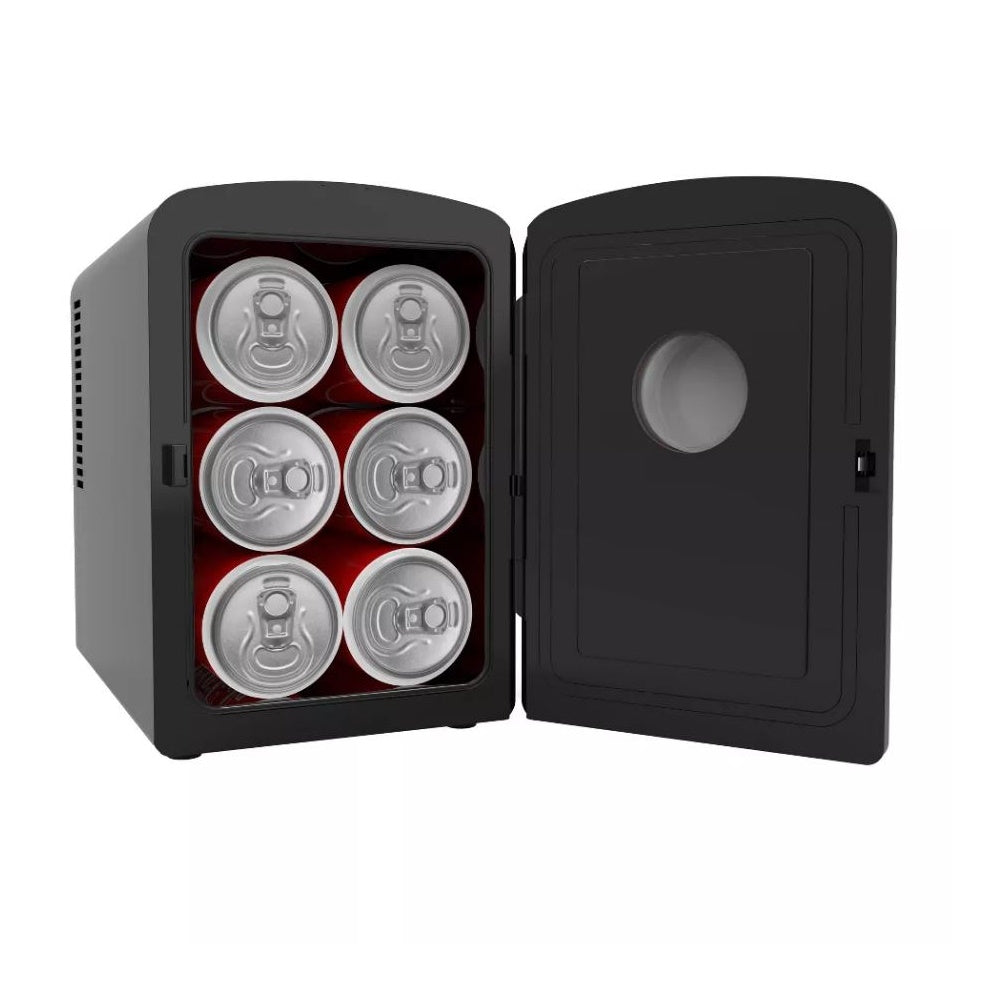 Frigidaire 9-Cans/6L Crocodile Retro Beverage Freestanding Mini Refrigerator EFMIS181-BLACK, Includes 110V home power cord & 12V DC car adapter