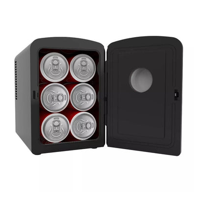 Frigidaire 9-Cans/6L Crocodile Retro Beverage Freestanding Mini Refrigerator EFMIS181-BLACK, Includes 110V home power cord & 12V DC car adapter