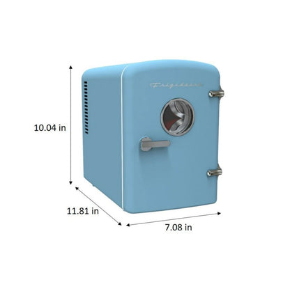 Frigidaire 9 Cans / 5L Compact & Portable Beverage Refrigerator EFMIS2175-BLUE, Includes 110V home power cord & 12V DC car adapter