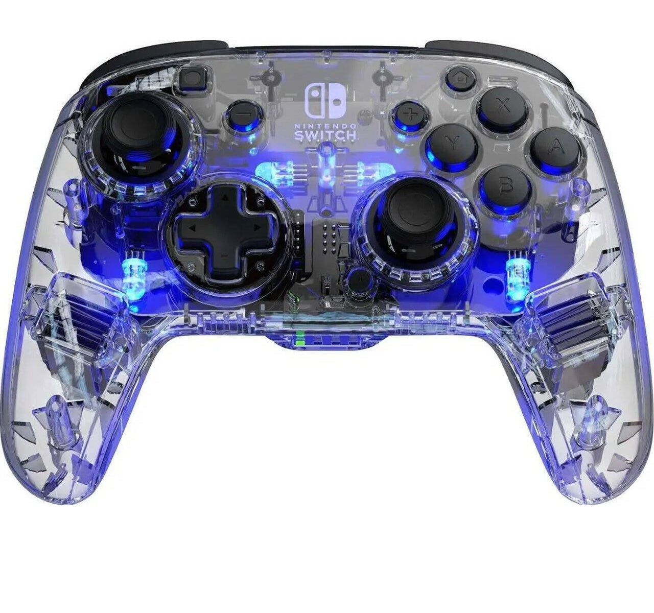 PDP Afterglow LED Wireless Deluxe Gaming Controller: Multicolor Nintendo Switch Transparent 500-137-NA