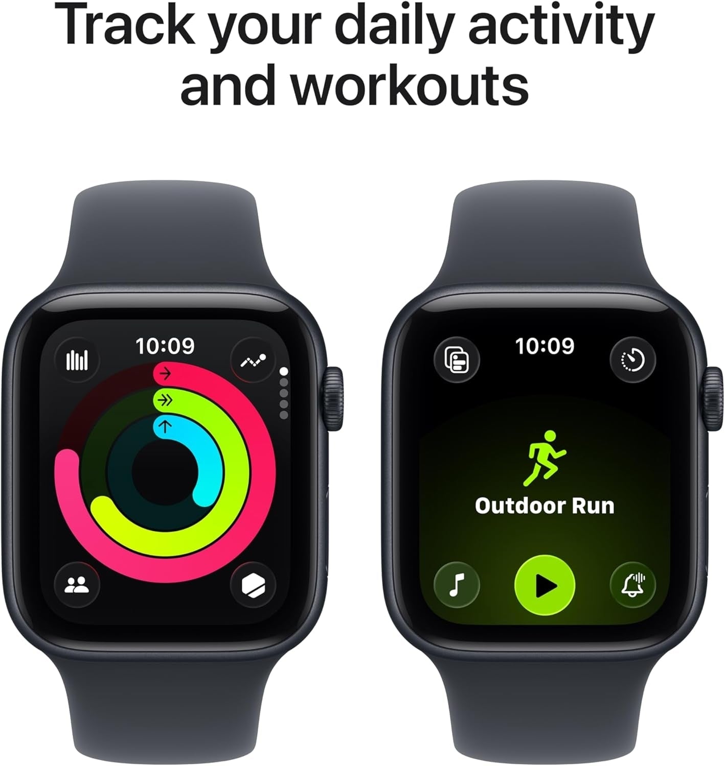 Apple Watch SE 3 (GPS) 44mm Midnight Aluminum Case Sport Band M/L (2025) MEHQ4LWA