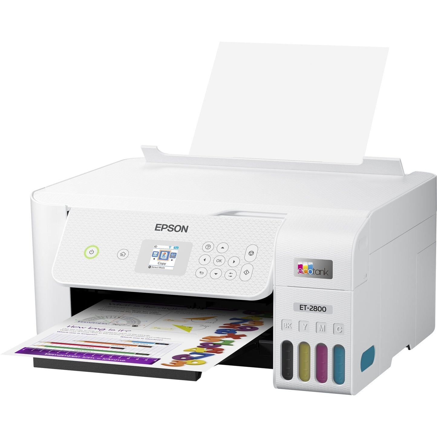 Epson EcoTank ET-2800 Wireless Color All-in-One Cartridge-Free Supertank Printer White C11CJ66202