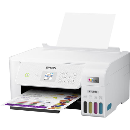 Epson EcoTank ET-2800 Wireless Color All-in-One Cartridge-Free Supertank Printer White C11CJ66202