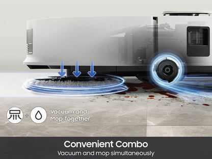 Samsung - Bespoke Jet Bot Combo Robot Vacuum & Mop with All-in-One Clean Station with Auto Steam - Satin Greige