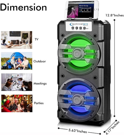 Technical Pro BOOM24 Rechargeable LED Bluetooth Speaker with TWS