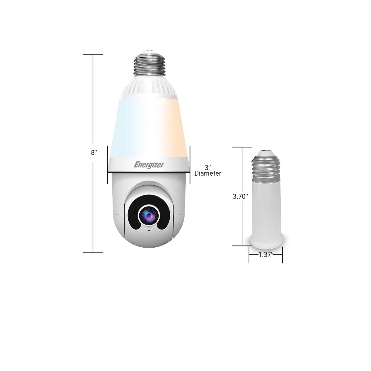 Energizer 1000 Lumens Light Bulb Camera, 2K Outdoor Smart Home Security Camera w/ Auto-Motion