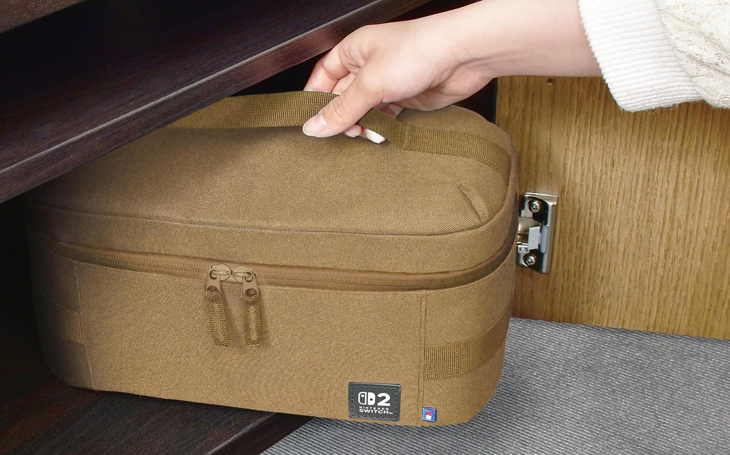 Hori Compact Carry All (Sand) Carrying Case for Nintendo Switch 2 - Officially Licensed by Nintendo