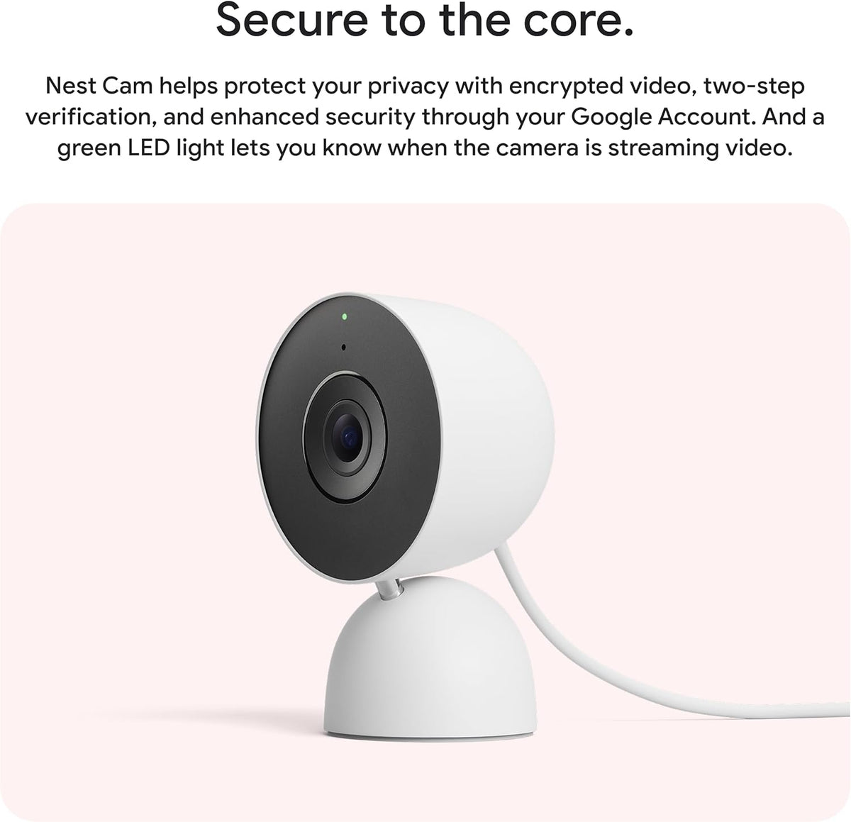Google Nest Indoor Smart Security Camera (Wired, 3rd Gen) - Snow GA09973-US