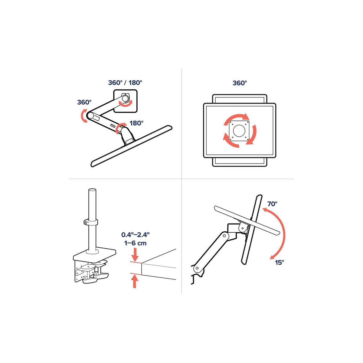 Ergotron 45-695-290 LX Pro Desk Mount Articulating Monitor Arm, Tall Pole White